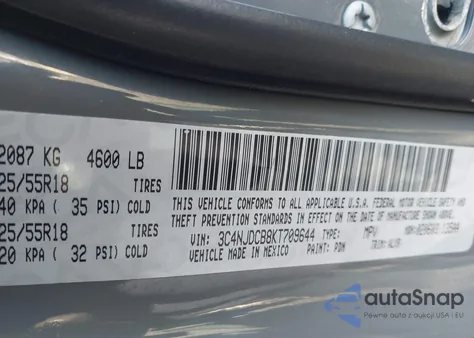 2019 Jeep Compass Limited 4X4 from USA, damaged, VIN 3C4NJDCB8KT709644